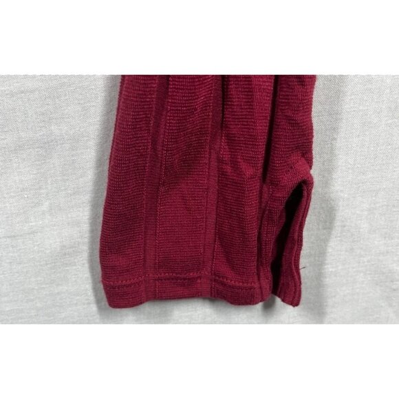 FREE PEOPLE INTIMATELY Bodysuit Large Maroon Long Sleeve Beside Me Ribbed Thong - Picture 4 of 8